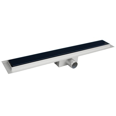 53-BLACK GLASS-600 PRO-INOX BLACK GLASS TUŠ KANALICA 600X70X67mm,izlaz fi40