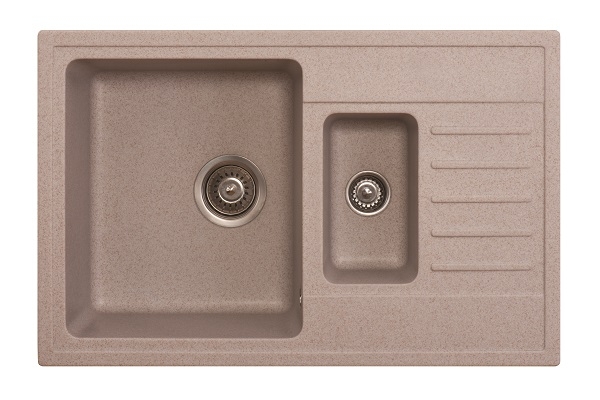 83-GR-158551 X QUADRO PLUS 1.5D GRANIT SUDOPER BEŽ PRAVOKUTNI 78x50x19cm/sa sifonom fi 90mm