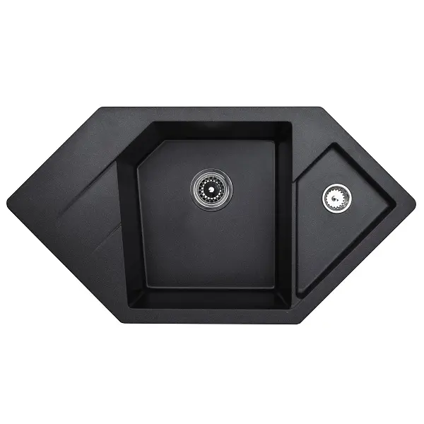 83-GR-190590 X DIAMOND GRANIT SUDOPER CRNI OVALNI 96x51x20cm/sa sifonom 90mm