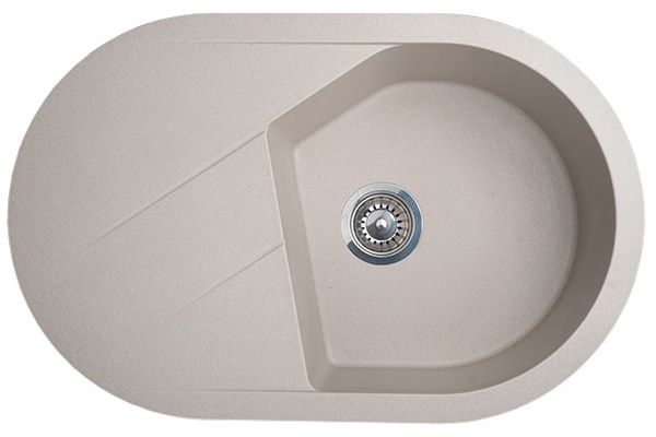 83-GR-190596 X VESTA PLUS GRANIT SUDOPER SIVI OVALNI 78x50x19,5cm/sa sifonom 90mm