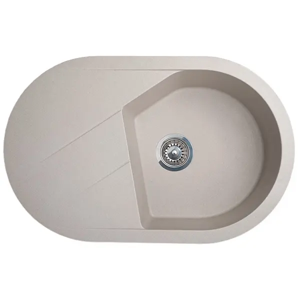 83-GR-190596 X VESTA PLUS GRANIT SUDOPER SIVI OVALNI 78x50x19,5cm/sa sifonom 90mm