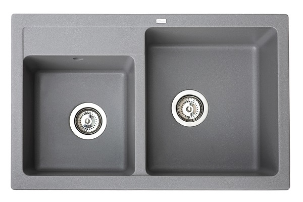 83-GR-372989 X QUADRO PLUS 2D GRANIT SUDOPER GRAFIT PRAVOKUTNI 78x50x19cm/sa sifonom fi 90mm