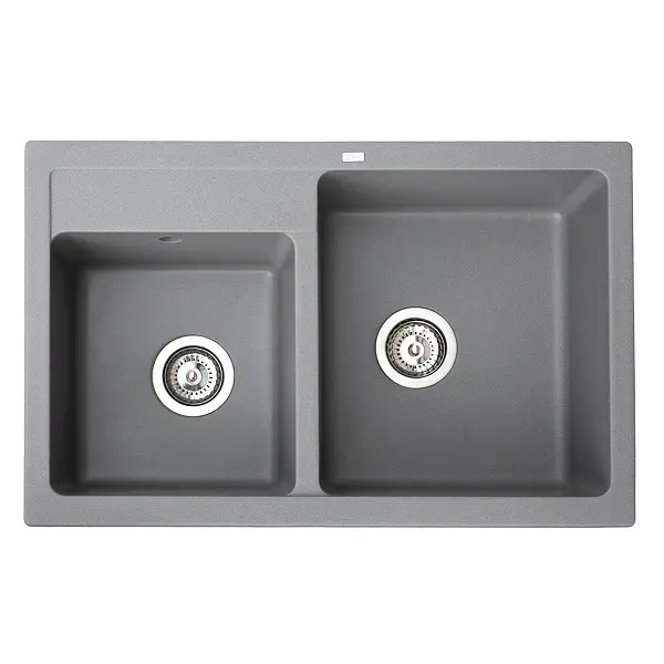 83-GR-372989 X QUADRO PLUS 2D GRANIT SUDOPER GRAFIT PRAVOKUTNI 78x50x19cm/sa sifonom fi 90mm