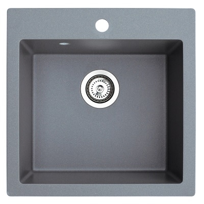 83-GR-377915 X ATOS 50 GRANIT SUDOPER GRAFIT SIVI KVADRATNI 50x50x21,5cm/sa sifonom fi 90mm
