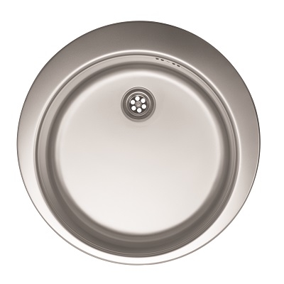 83-IN-007600 VENERA 480E INOX SUDOPER bez rupe OKRUGLI fi48x15cm/bez sifona fi60mm