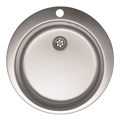 VENERA 480E INOX SUDOPER s rupom OKRUGLI fi48x15cm/bez sifona fi60mm