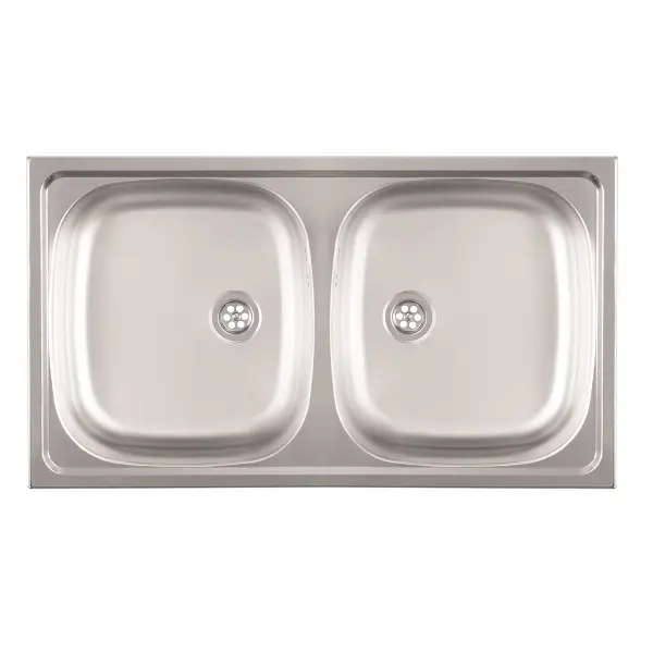 83-IN-056690 LUNA FLEX 2D INOX SUDOPER dvodijelni 77x43,5x16,5cm/bez sifona fi60mm