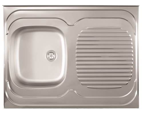 83-IN-058776 STANDARD L INOX SUDOPER NASADNI lijevi jednodijel.80x60x16,5cm/bez sifona fi60mm