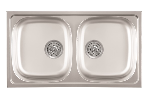 LUNA FLEX 2D INOX SUDOPER dvodijelni 77x43,5x16,5cm/sa sifonom fi90mm