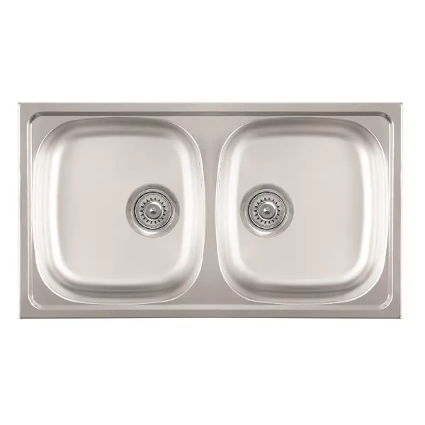 LUNA FLEX 2D INOX SUDOPER dvodijelni 77x43,5x16,5cm/sa sifonom fi90mm