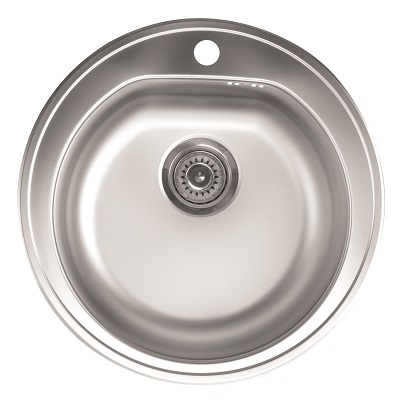 VENERA 510E INOX SUDOPER s rupom OKRUGLI fi51x18cm/sa sifonom fi90mm