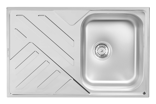 83-IN-189363 AURORA 1D INOX SUDOPER jednodijelni 79x50x19cm/sa sifonom fi90mm