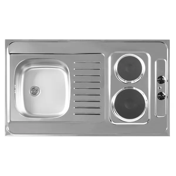 83-IN-194750/MK-0210XA VIKEND 1D USADNI INOX SUDOPER SA DVIJE GRIJNE PLOČE 100x60cm/bez sifona fi60mm