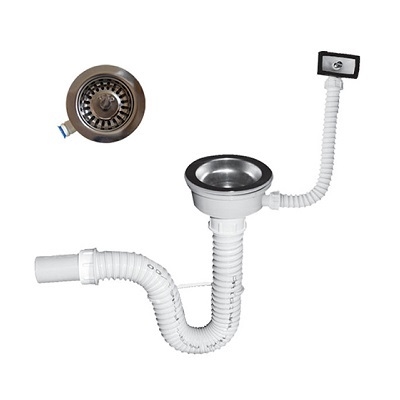 83-S-040982 SIFON fi 90 GIBLJIVI 1/1 ZA METALAC INOX SUDOPERE sa priključkom za perilicu