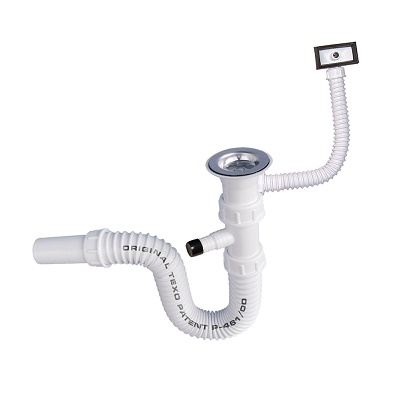 83-S-123782 SIFON fi 60 GIBLJIVI 1/1 ZA INOX SUDOPERE sa prelj. i priključkom za perilicu