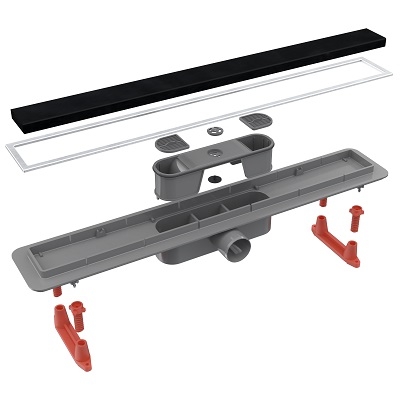 50-13704087 CONFLUO TUŠ KANALICA "FIX LINE 650" sa crnim kaljenim staklom