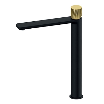 S2 BLACK&GOLD MJEŠALICA ZA UMIVAONIK XL -round visoka-267mm crna/zlatna