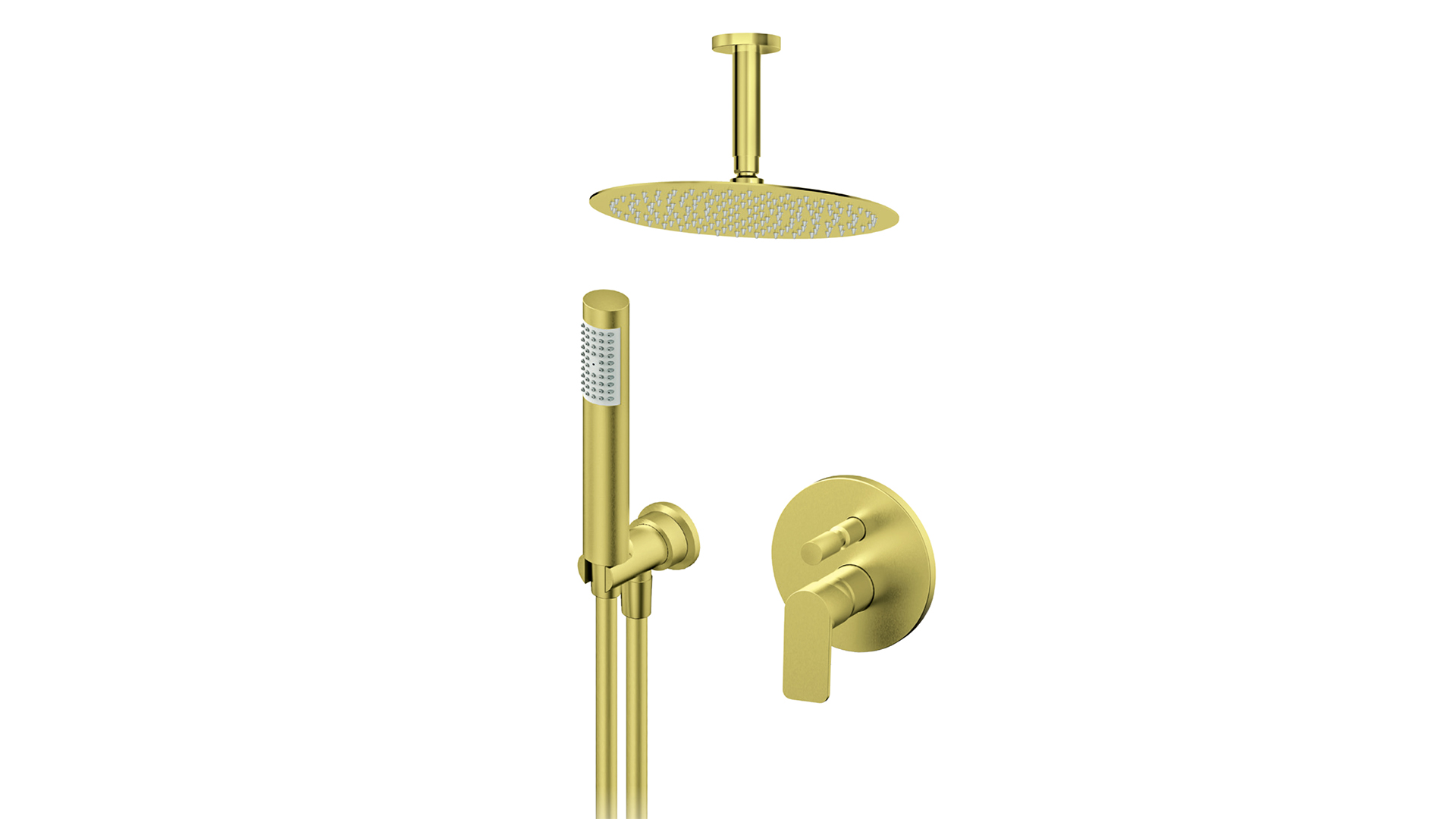 23-231603G1 S2 GOLD PODŽB.MJEŠALICA sa stropnim i ručnim tušem (kružna ruža d.250mm