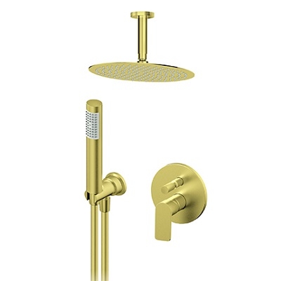 23-231603G1 S2 GOLD PODŽB.MJEŠALICA sa stropnim i ručnim tušem (kružna ruža d.250mm