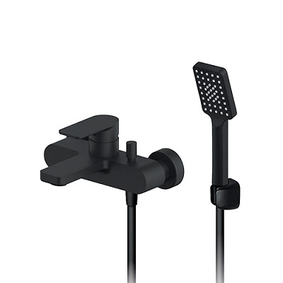 23-233101B S2 BLACK MJEŠALICA ZA KADU+tuš+crijevo+fiksni držač crna