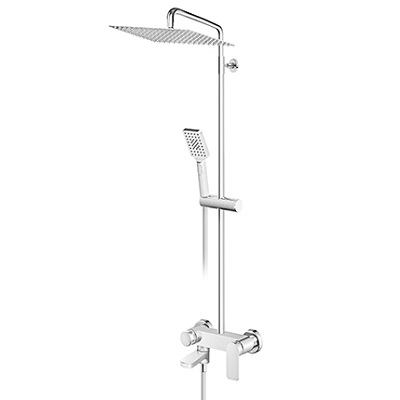 23-237351 S2 MJEŠALICA ZA TUŠ KADU sa usponskim tušem i izljevom (INOX tuš ruža 200x300mm)