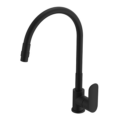 20-SH 493-11L-MB-FULL BLACK COLOR MJEŠALICA ZA SUDOPER savitljivi,silikonski izljev-MAT CRNA-FULL BLACK