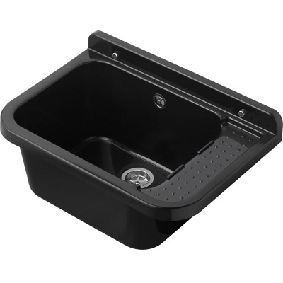 60-V8753 VINDABONA PVC 60x34cm sa sifonom i ovjesnim priborom CRNA