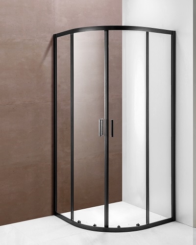 72-BLACK 1211-80 BLACK TUŠ KABINA polukružna,transparent,crno 800x800x1900