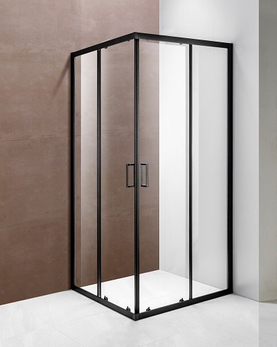 72-BLACK 1221-90 BLACK TUŠ KABINA kvadratna,transparent,crno 900x900x1900
