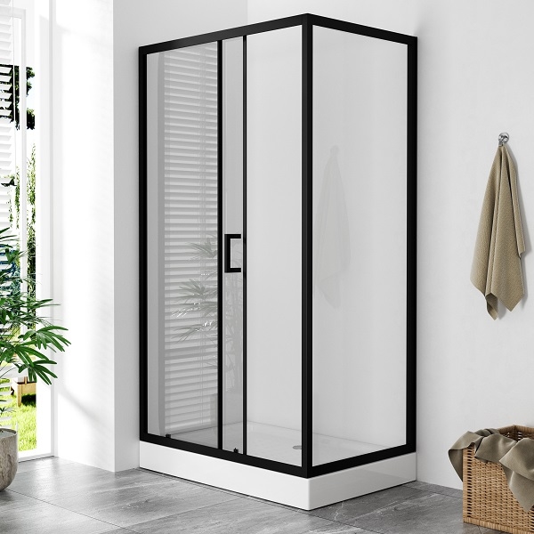 75-B-E1034B-120/80-BLACK B-LINE TUŠ KABINA  1200x800x1950, CRNA, PROZIRNO STAKLO