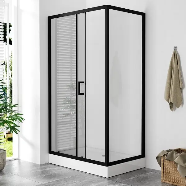 75-B-E1034B-120/80-BLACK B-LINE TUŠ KABINA  1200x800x1950, CRNA, PROZIRNO STAKLO