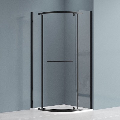 71-N0801 JANDIS TUŠ KABINA polukružna JEDNOKRILNA 90x90x195cm BLACK profil/pr.staklo 6mm