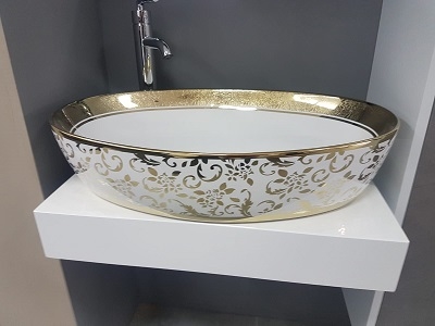 31-UM-ARROW-WG03 ARROW zdjelasti UMIVAONIK 620x410x140 mm -DECOR-zlatno bijeli