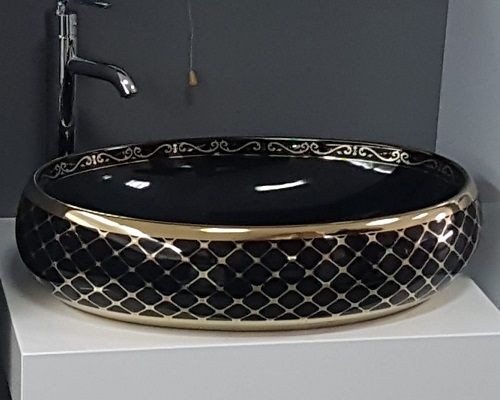 31-UM-CELLO BG-02 CELLO BG-02 zdjelasti UMIVAONIK 600x400x145 mm -DECOR-crni+zlatna mreža