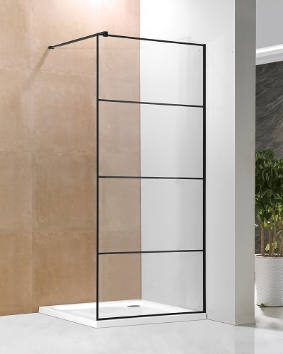 72-BLACK A20P-2-900 WALK-IN TUŠ STIJENA 900x2000mm-TRANSPARENT/BLACK - STRIP