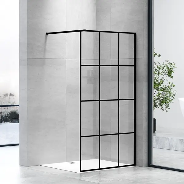 75-B-C3012 1000/BLACK B-LINE WALK IN TUŠ STIJENA 1000x1950, CRNA, PROZIRNO STAKLO 8mm