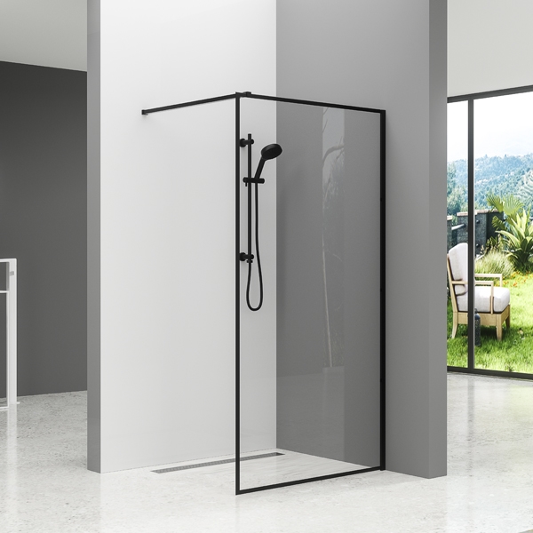 75-B-C3032 900/BLACK B-LINE WALK IN TUŠ STIJENA 900x1950, CRNI OKVIR, PROZIRNO STAKLO 8mm