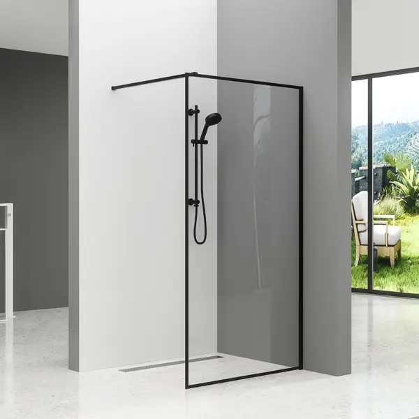 75-B-C3032 900/BLACK B-LINE WALK IN TUŠ STIJENA 900x1950, CRNI OKVIR, PROZIRNO STAKLO 8mm