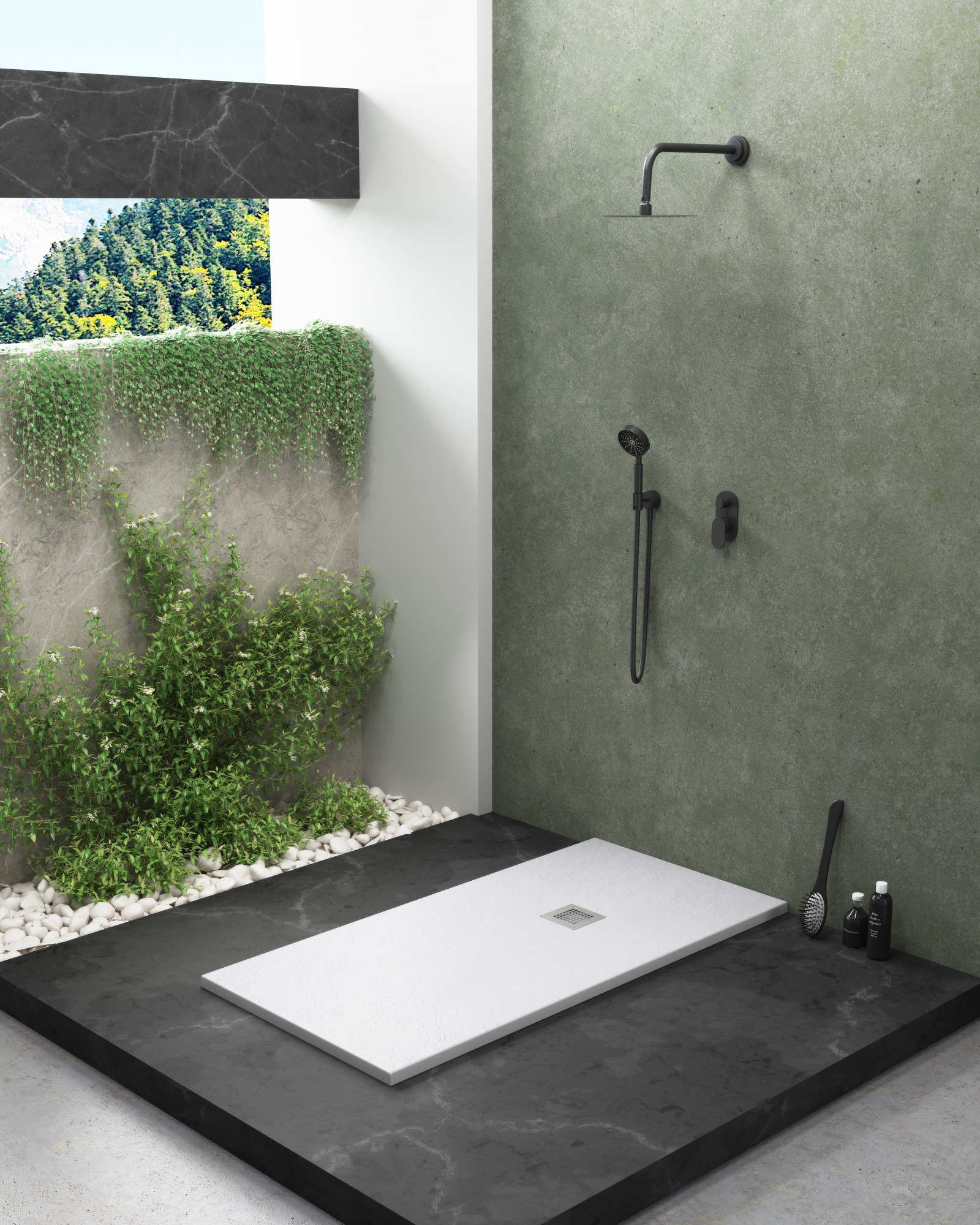 76-60207010901602 IBIZA STONE TUŠ KADA 1600x900x30 (sa sifonom i rešetkom)