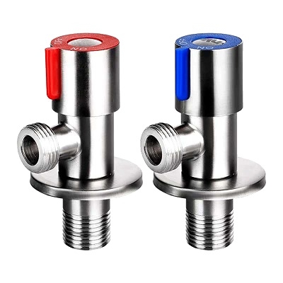 10-TE 66N KUTNI VENTIL 1/2x3/8" keramički, INOX (komplet crveni+plavi)