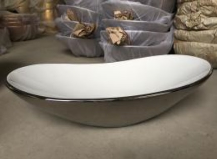 37-7028SW/7811ASW KIMIC ZDJELASTI UMIVAONIK ovalni srebrno-bijeli 62x34x14,5cm
