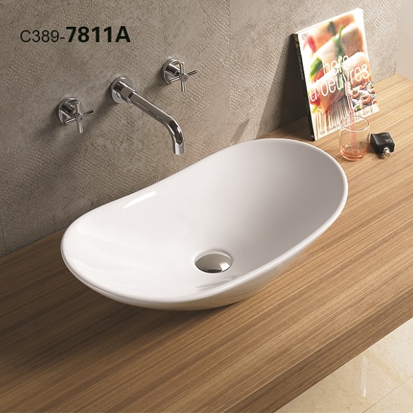 37-7028W/7811A KIMIC ZDJELASTI UMIVAONIK ovalni bijeli 62x34x14,5cm