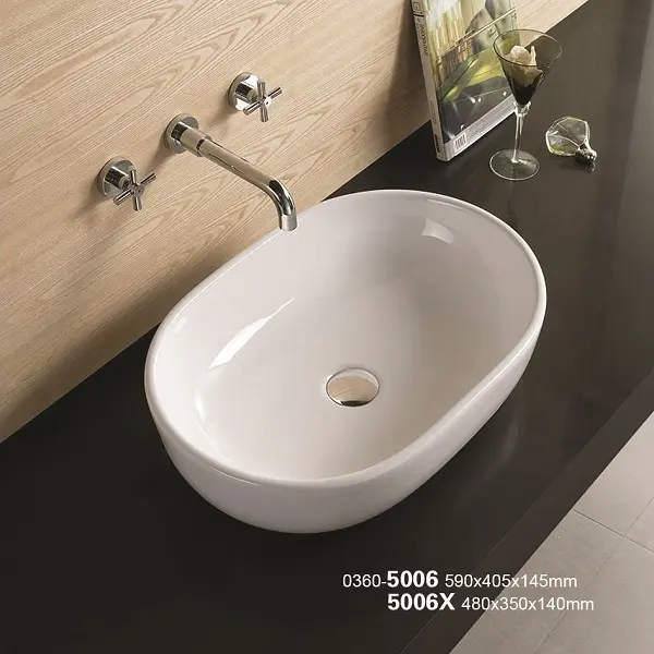 37-7243/5006X KIMIC ZDJELASTI UMIVAONIK ovalni bijeli 48x35x14cm