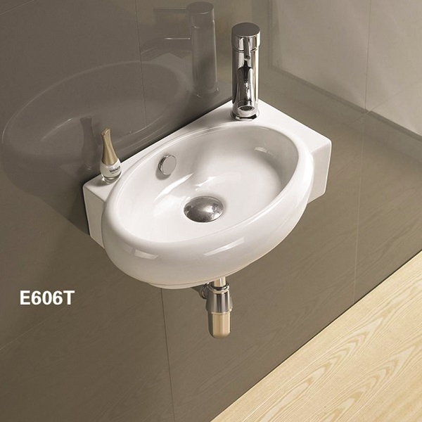 37-7318T/E606 KIMIC UMIVAONIK PRAVOKUTNI OVALNI bijeli sa rupom desno 43x29x13cm