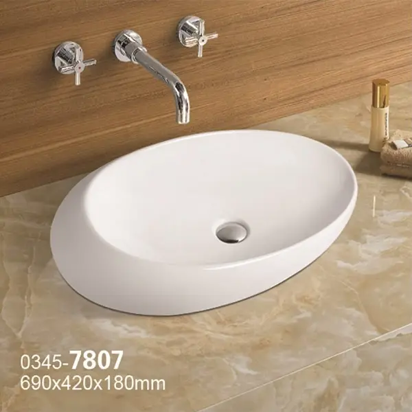 37-7807 KIMIC ZDJELASTI UMIVAONIK ovalni bijeli 69x42x18cm