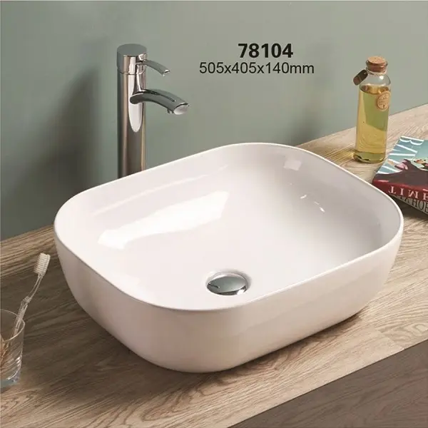 37-78104 KIMIC ZDJELASTI PRAVOKUTNI OVALNI UMIVAONIK bijeli 50,5x40,5x14cm