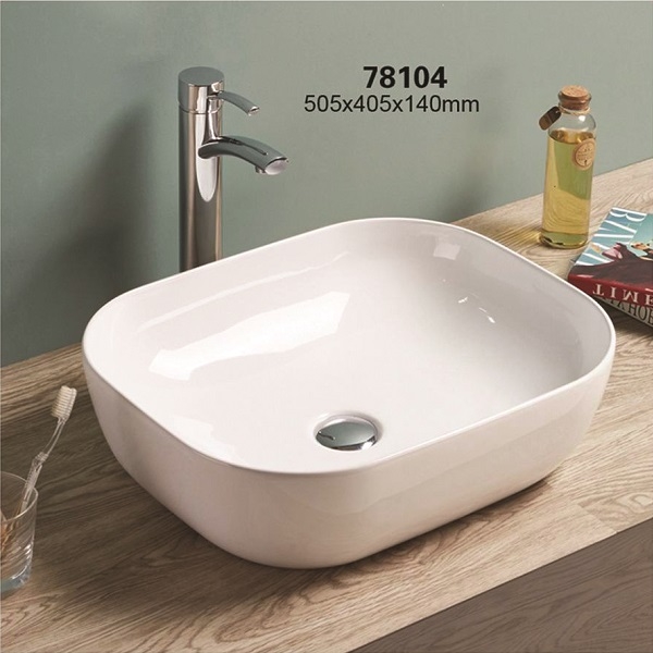 37-78104 KIMIC ZDJELASTI PRAVOKUTNI OVALNI UMIVAONIK bijeli 50,5x40,5x14cm