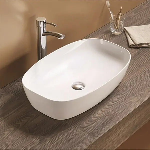 37-78329 KIMIC ZDJELASTI UMIVAONIK ovalni bijeli 60x38x13,8cm