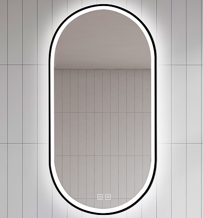 61-P-HC3024-B PROSPEROUS OGLEDALO 1100x500, LED TOUCH & FOG FREE, CRNI OKVIR