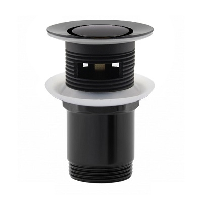 69-W-K737-BLACK KLIK-KLAK GORNJI DIO SIFONA 5/4" -crom, s prelivom -POP DOWN -MATT BLACK